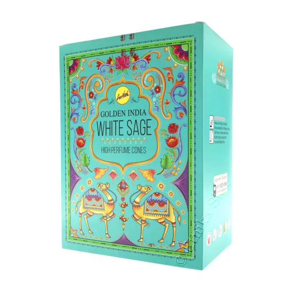 GOLDEN WHITE SAGE PERFUME CONES 10PC