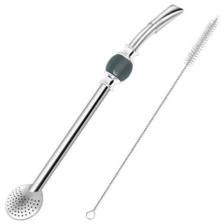 BOMBILLA CUCHARA GRIGIA CON KIT PULIZIA 22CM