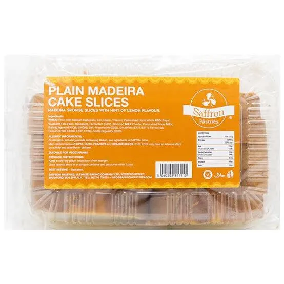 PLAIN MADEIRA CAKE SLICES SAFFRON 370GR