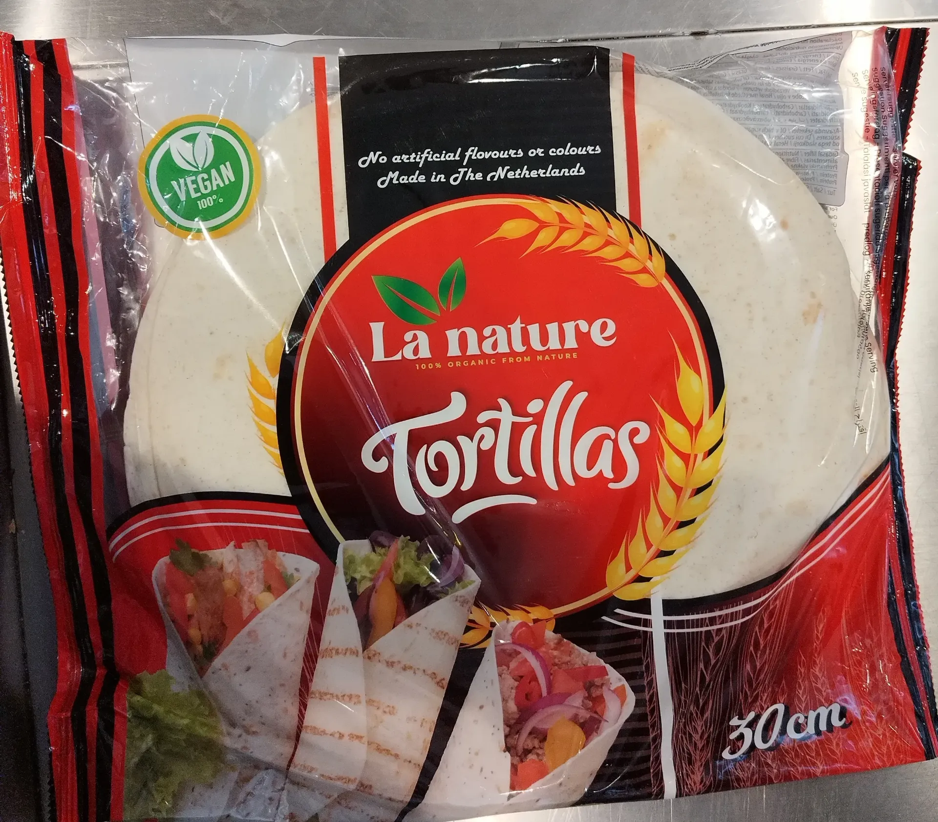 LA NATURE TORTILLAS 30CM,18PCS