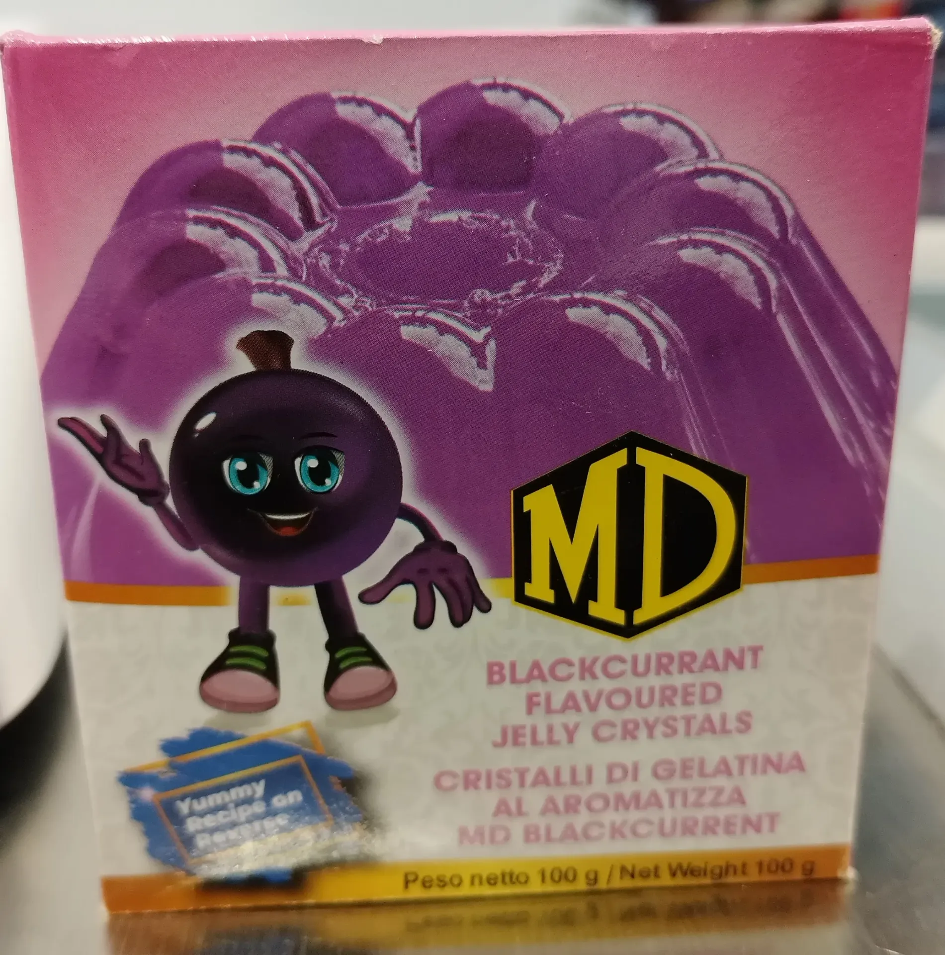 BLACKURANT FLAVOURED JELY CRYSTALS 100G MD